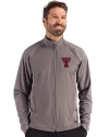 Texas Tech Red Raiders Cutter & Buck Adapt Recycled Soft Knit Stretch Mens Big & Tall Hybrid Full Zip Jacket Elemental Grey Front Thumbnail Image