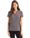 Texas Tech Red Raiders College Vault Cutter & Buck Forge Recycled Four-Way Stretch Heathered Womens Blade Top Dark Black Heather Front Thumbnail Image