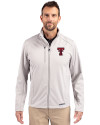 Texas Tech Red Raiders Cutter & Buck Evoke Recycled HoneycombFleece Mens Full Zip Jacket CONCRETE Front Thumbnail Image