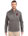 Texas Tech Red Raiders Cutter & Buck Evoke Recycled HoneycombFleece Mens Full Zip Jacket Elemental Grey Front Thumbnail Image