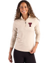 Texas Tech Red Raiders Cutter & Buck Coastline Recycled Double Peached Womens Quarter Zip Pullover Wheat Front Thumbnail Image