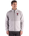 Texas Tech Red Raiders Alumni Cutter & Buck Hunts Point Recycled Fleece Mens Hybrid Full Zip Jacket
 Polished Medium Gray Front Thumbnail Image