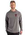 Texas Tech Red Raiders Cutter & Buck Prospect Recycled Featherlight Stretch Mens Big & Tall Hooded Pullover Elemental Grey Front Thumbnail Image