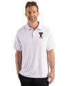 Texas Tech Red Raiders Alumni Cutter & Buck Prospect Recycled Featherlight Stretch Mens Sport Polo White Front Thumbnail Image