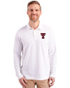 Texas Tech Red Raiders Cutter & Buck Advantage Recycled Cotton-Blend Pique Mens Big & Tall Long Sleeve Polo White Front Thumbnail Image