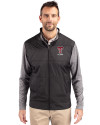 Texas Tech Red Raiders Alumni Cutter & Buck Stealth Recycled Hybrid Quilted Mens Windbreaker Jacket Black Front Thumbnail Image