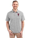 Texas Tech Red Raiders Alumni Cutter & Buck Virtue Recycled Botanical Print Featherlight Pique Mens  Polo Black Front Thumbnail Image