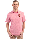 Texas Tech Red Raiders College Vault Cutter & Buck Virtue Recycled Botanical Print Featherlight Pique Mens  Polo Red Front Thumbnail Image