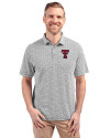 Texas Tech Red Raiders Cutter & Buck Virtue Recycled Botanical Print Featherlight Pique Mens  Polo Black Front Thumbnail Image