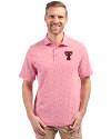Texas Tech Red Raiders Cutter & Buck Virtue Recycled Botanical Print Featherlight Pique Mens  Polo Red Front Thumbnail Image