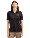 Texas Tech Red Raiders College Vault Cutter & Buck Virtue Recycled Featherlight Pique Womens Polo Black Front Thumbnail Image