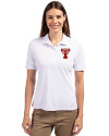 Texas Tech Red Raiders College Vault Cutter & Buck Virtue Recycled Featherlight Pique Womens Polo White Front Thumbnail Image