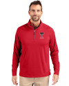 Texas Tech Red Raiders Alumni Cutter & Buck Adapt Recycled Soft Knit Stretch  Mens Quarter Zip Pullover Red Front Thumbnail Image