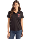 Texas Tech Red Raiders College Vault Cutter & Buck Coastline Recycled Double Peached Womens Polo Black Front Thumbnail Image