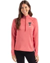 Texas Tech Red Raiders Alumni Cutter & Buck Peshastin Recycled GridFleece Womens Half Zip Pullover Red Heather Front Thumbnail Image