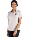 View image 4: Texas Tech Red Raiders Alumni Cutter & Buck Coastline Recycled Double Peached Womens Dolman Polo CONCRETE Front