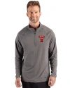 Texas Tech Red Raiders College Vault Cutter & Buck Prospect Recycled Featherlight Stretch Mens Quarter Zip Elemental Grey Front Thumbnail Image