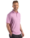 Los Angeles Rams Mono - Cutter & Buck Pike Recycled Lattice Print Mens Polo Gelato Fuchsia Side Thumbnail Image