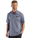 New York Jets Americana - Cutter & Buck Pike Recycled Lattice Print Mens Polo Navy Blue Front Thumbnail Image