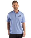 Buffalo Bills Rivalries Cutter & Buck Pike Recycled Lattice Print Mens Polo Tour Blue Front Thumbnail Image