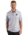 Miami Dolphins Mono Cutter & Buck Pike Recycled Lattice Print Mens Polo Elemental Grey Front Thumbnail Image