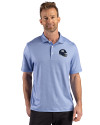 New York Giants NFL Helmet Cutter & Buck Pike Recycled Lattice Print Mens Polo Tour Blue Front Thumbnail Image