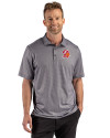 View image 1: Tampa Bay Buccaneers Historic Cutter & Buck Pike Recycled Lattice Print Mens Big & Tall Polo Black Front