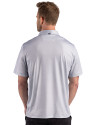 Pittsburgh Steelers Historic Cutter & Buck Pike Recycled Lattice Print Mens Big & Tall Polo Elemental Grey Back Thumbnail Image