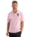 Atlanta Falcons Historic - Cutter & Buck Pike Recycled Fern Print Mens Polo Red Front Thumbnail Image