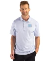 Cincinnati Bengals Mono Cutter & Buck Pike Recycled Fern Print Mens Polo Atlas Light Blue Front Thumbnail Image