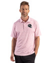 Atlanta Falcons NFL Helmet Cutter & Buck Pike Recycled Fern Print Mens Polo Red Front Thumbnail Image