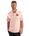 Cleveland Browns Cutter & Buck Pike Recycled Fern Print Mens Polo College Orange Front Thumbnail Image