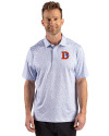 Denver Broncos Historic Cutter & Buck Pike Recycled Fern Print Mens Polo Chelan Blue Front Thumbnail Image