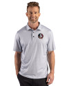 Florida State Seminoles Cutter & Buck Pike Recycled Lattice Print Mens Polo Elemental Grey Front Thumbnail Image