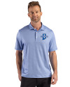 Indiana State Sycamores Cutter & Buck Pike Recycled Lattice Print Mens Polo Tour Blue Front Thumbnail Image