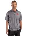 Houston Cougars Cutter & Buck Pike Recycled Lattice Print Mens Polo Black Front Thumbnail Image