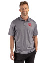 Houston Cougars Cutter & Buck Pike Recycled Lattice Print Mens Polo Black Front Thumbnail Image