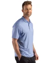 Kansas Jayhawks Alumni Cutter & Buck Pike Recycled Lattice Print Mens Polo Tour Blue Side Thumbnail Image