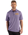 LSU Tigers Alumni Cutter & Buck Pike Recycled Lattice Print Mens Polo College Purple Front Thumbnail Image
