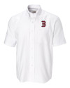 Boston Red Sox Cutter & Buck Epic Easy Care Nailshead Mens Big and Tall Short Sleeve Dress Shirt White Mannequin Thumbnail Image