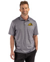 Bowie State Bulldogs Cutter & Buck Pike Recycled Lattice Print Mens Big & Tall Polo Black Front Thumbnail Image