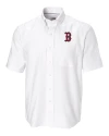 Boston Red Sox Cutter & Buck Epic Easy Care Nailshead Mens Short Sleeve Dress Shirt White Mannequin Thumbnail Image