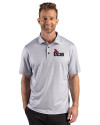 Central Missouri Mules Cutter & Buck Pike Recycled Lattice Print Mens Big & Tall Polo Elemental Grey Front Thumbnail Image