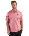 Miami University RedHawks - Cutter & Buck Pike Recycled Lattice Print Mens Big & Tall Polo Red Front Thumbnail Image