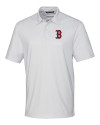 Boston Red Sox Cutter & Buck Pike Double Dot Print Stretch Mens Polo White Mannequin Thumbnail Image