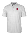 Boston Red Sox Cutter & Buck Pike Double Dot Print Stretch Mens Big and Tall Polo Charcoal Mannequin Thumbnail Image