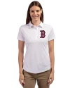 View image 13: Boston Red Sox Cutter & Buck Prospect Recycled Featherlight Stretch Womens Polo White Front