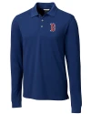 Boston Red Sox Cutter & Buck Advantage Eco Tri-Blend Pique Mens Long Sleeve Polo Indigo Mannequin Thumbnail Image