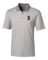 Boston Red Sox Cutter & Buck Forge Tonal Stripe Stretch Mens Big and Tall Polo Polished Medium Gray Mannequin Thumbnail Image