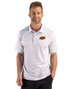 Oklahoma State Cowboys Cutter & Buck Pike Recycled Fern Print Mens Big & Tall Polo Polished Medium Gray Front Thumbnail Image